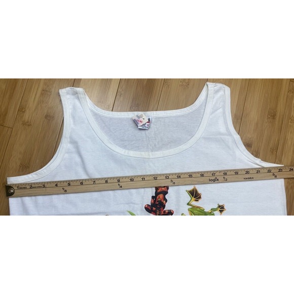 VTG 90s Royce McClure Frog Graphic Tank Dress Extra Long Anvil USA OS Hole READ! - Picture 10 of 16
